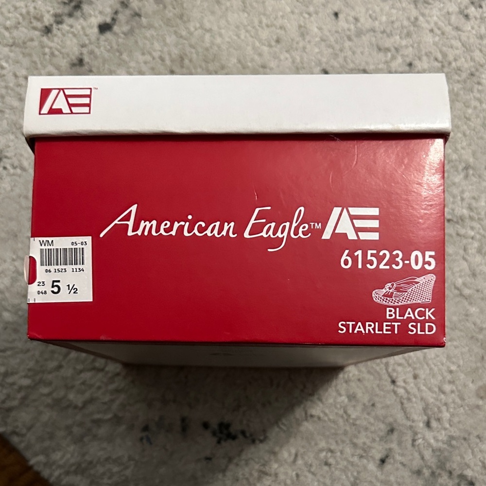 American Eagle Outfitters Black Striped Wedge SandalsSize 5 1/2 - Picture 7 of 7